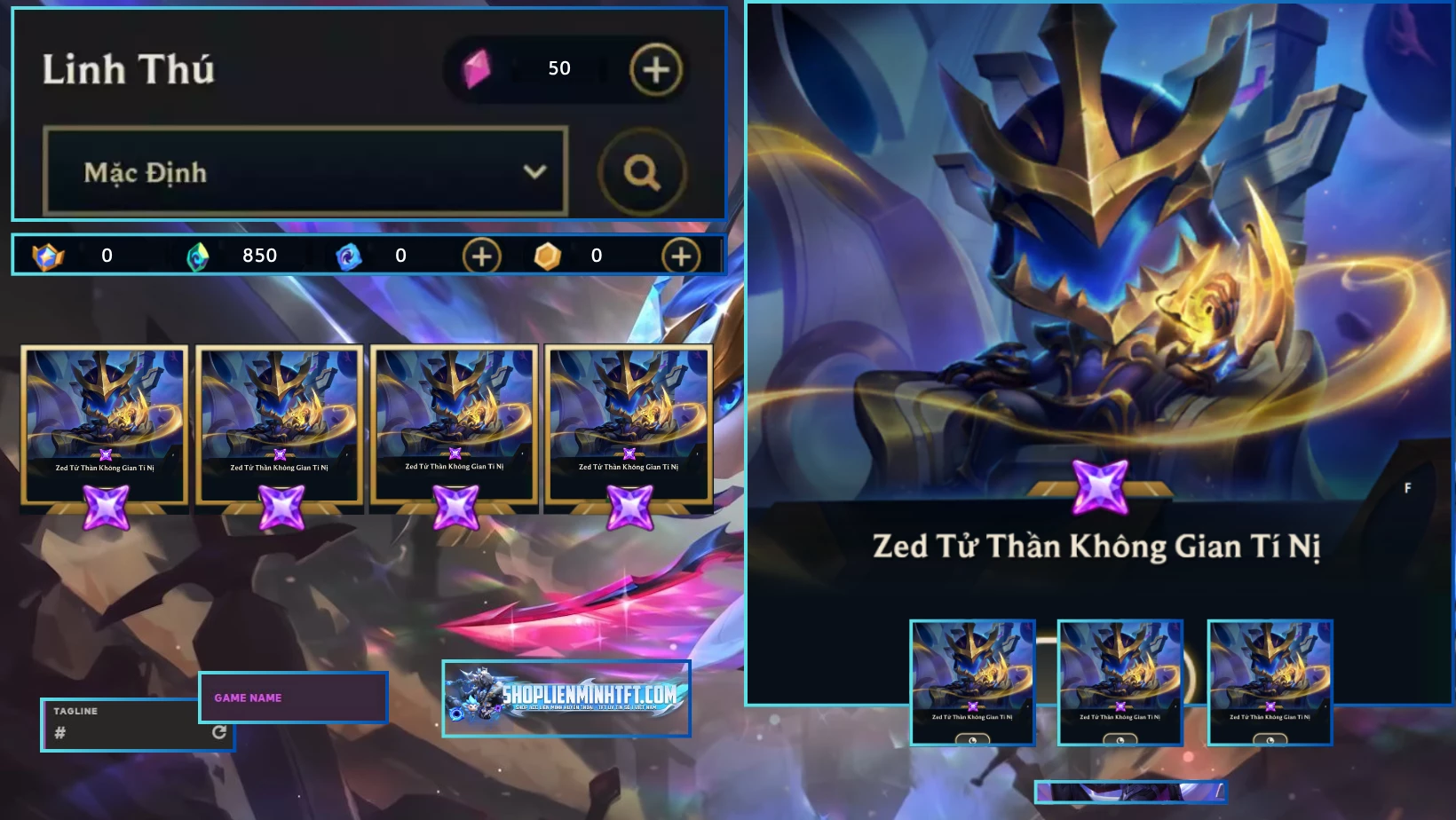 ZED TỬ THẦN KHÔNG GIAN TÍ NỊ CLONE